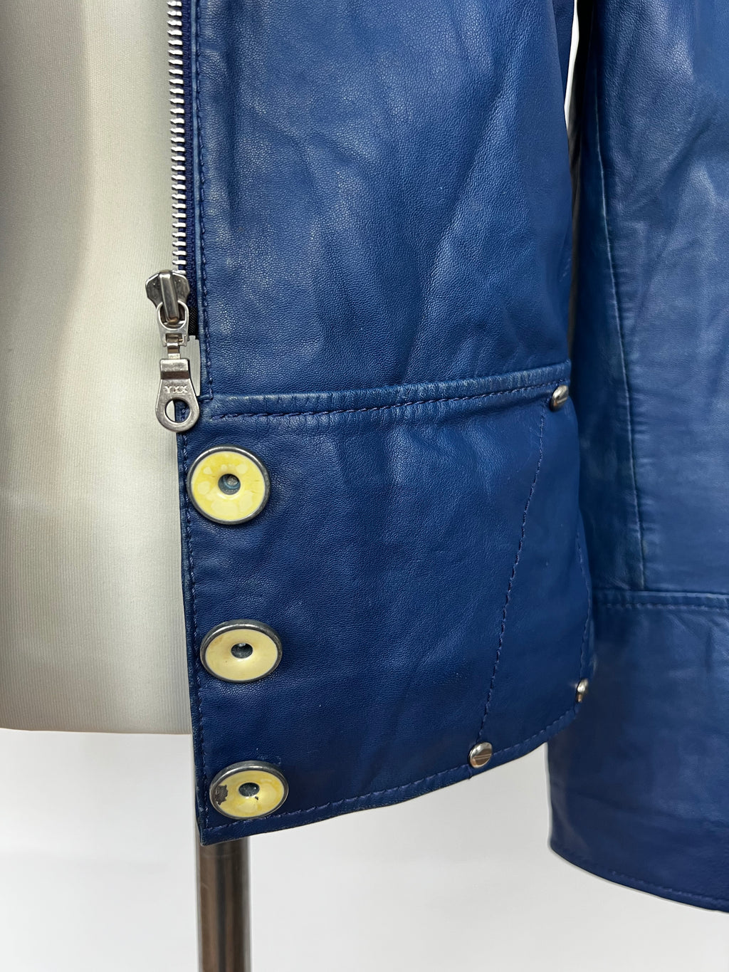BLUE LEATHER JACKET