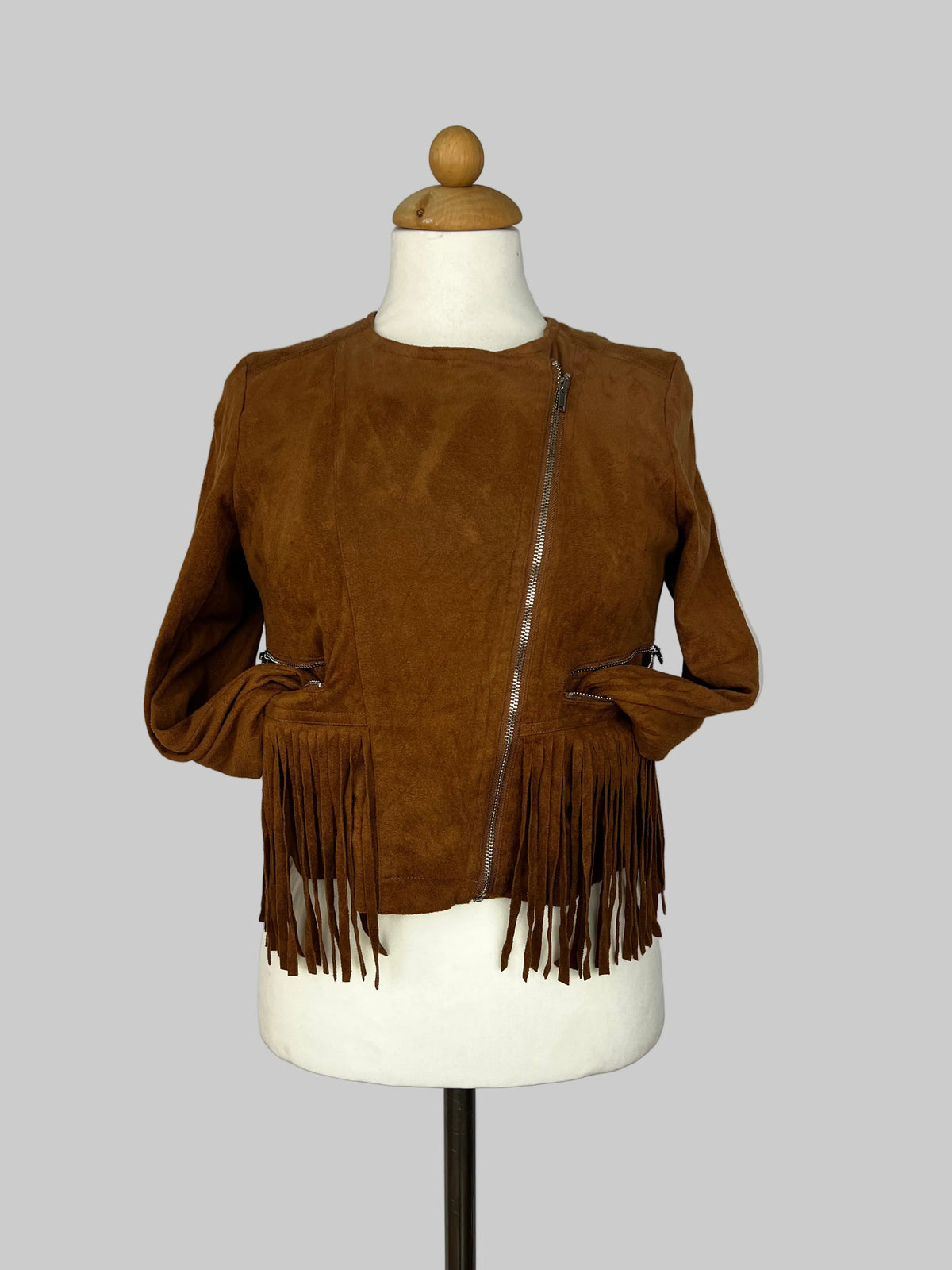 FAUX SUEDE CROPPED JACKET