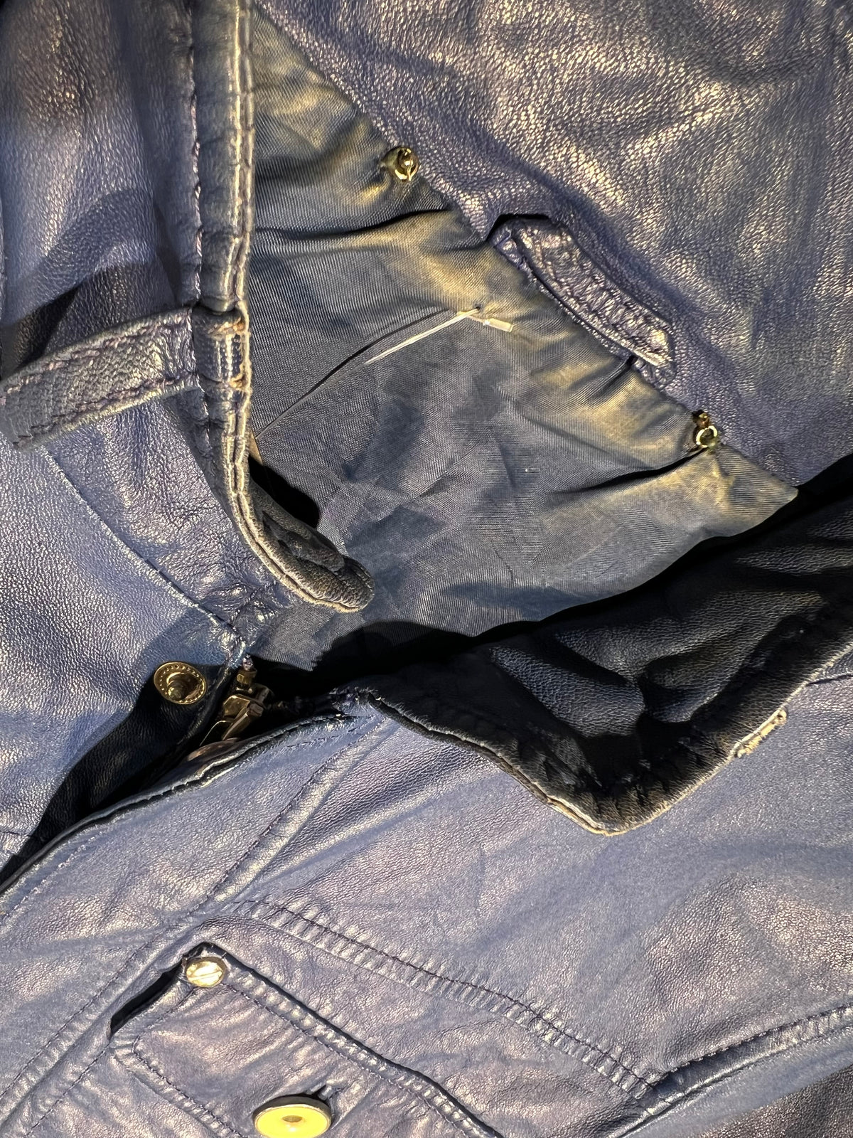 BLUE LEATHER JACKET