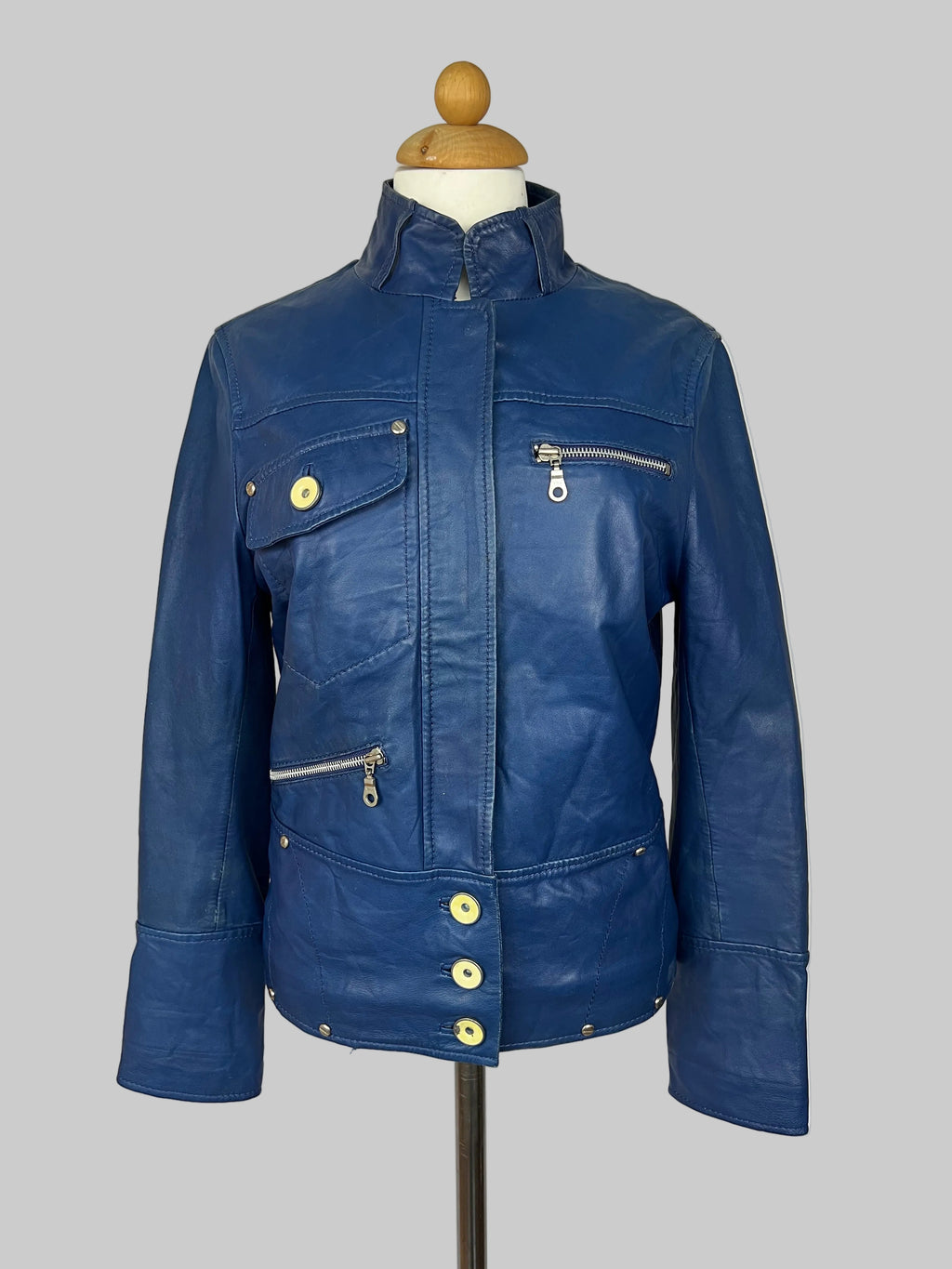 BLUE LEATHER JACKET