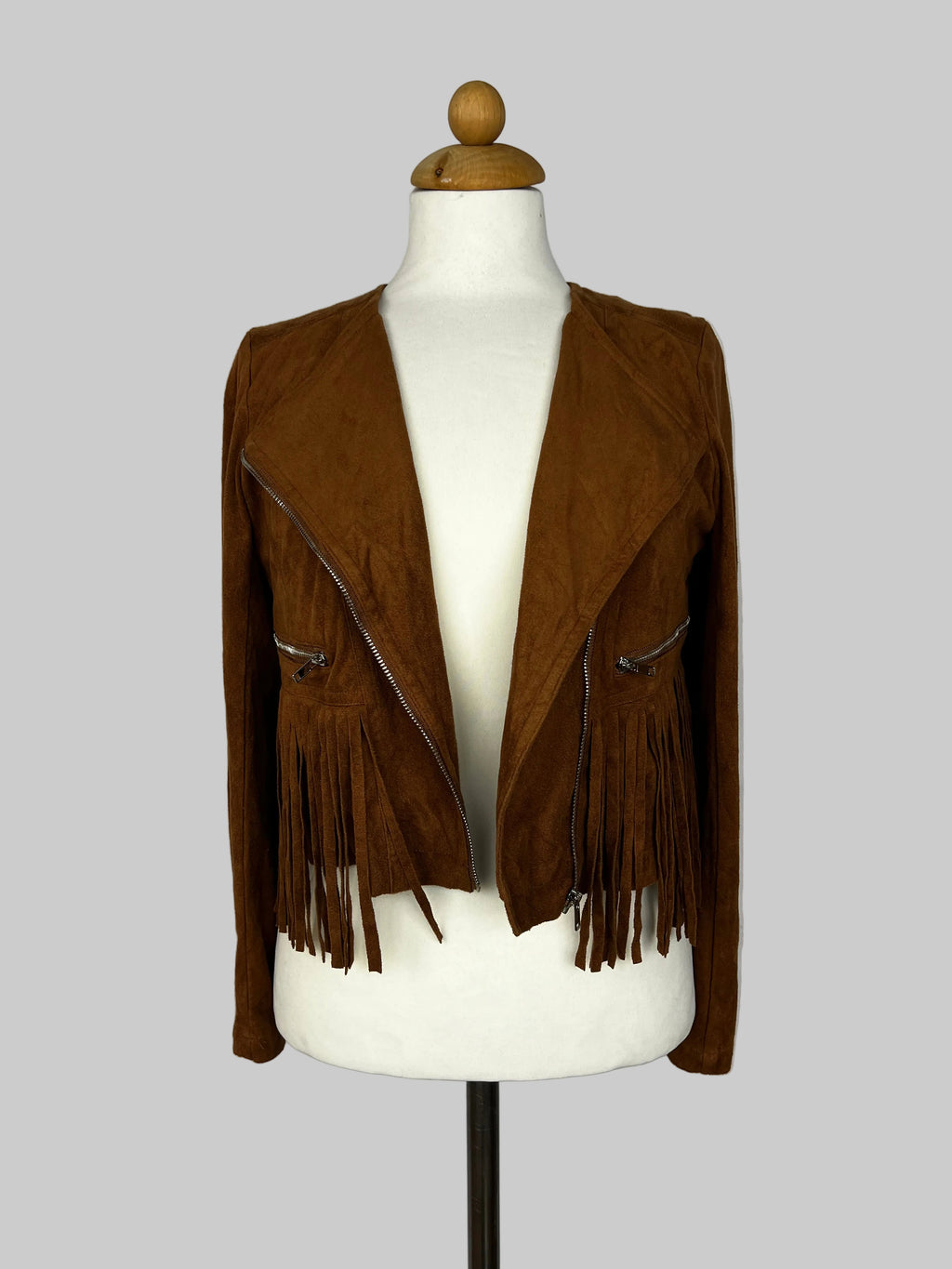 FAUX SUEDE CROPPED JACKET