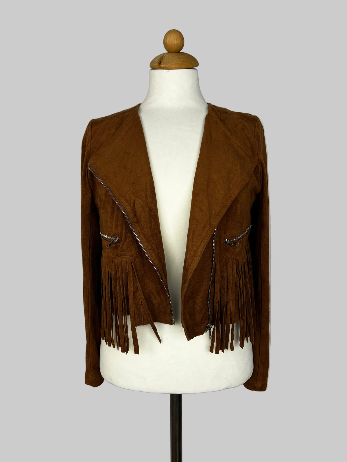 FAUX SUEDE CROPPED JACKET