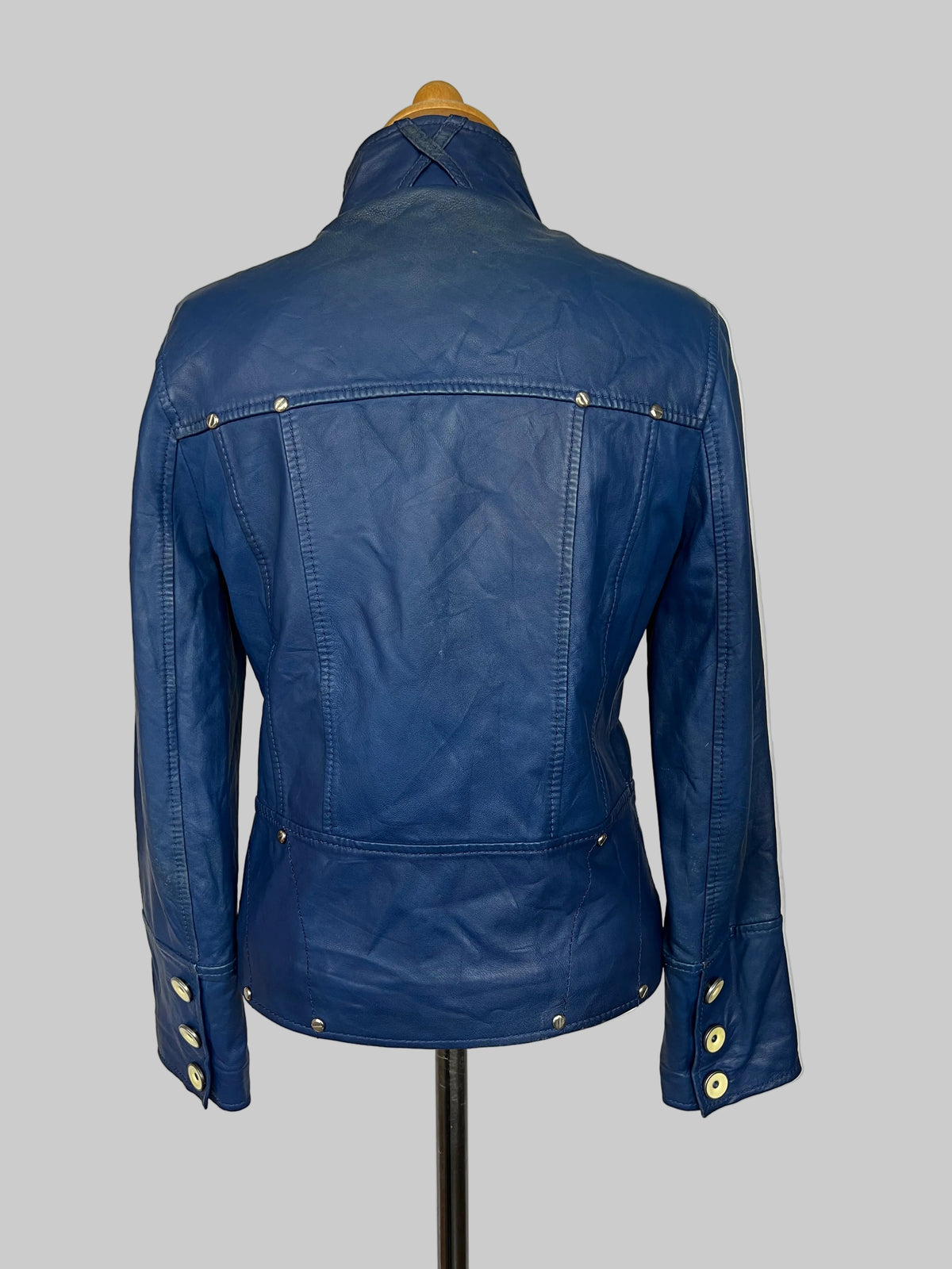 BLUE LEATHER JACKET